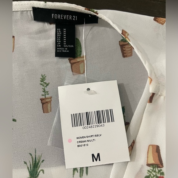 NWT Forever 21 Sheer Desert Cactus Print Crop Top Sz M Chic Fem Boho Country - Picture 13 of 14